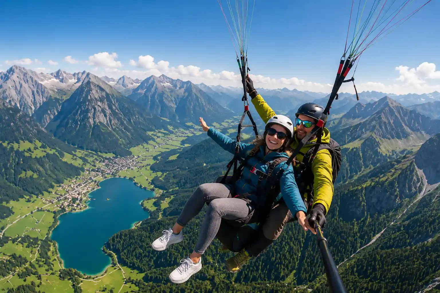Tandem Paragliding in den österreichischen Alpen