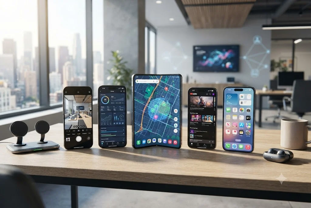 Smartphone trends 2026 showing modern mobile technology and new phones