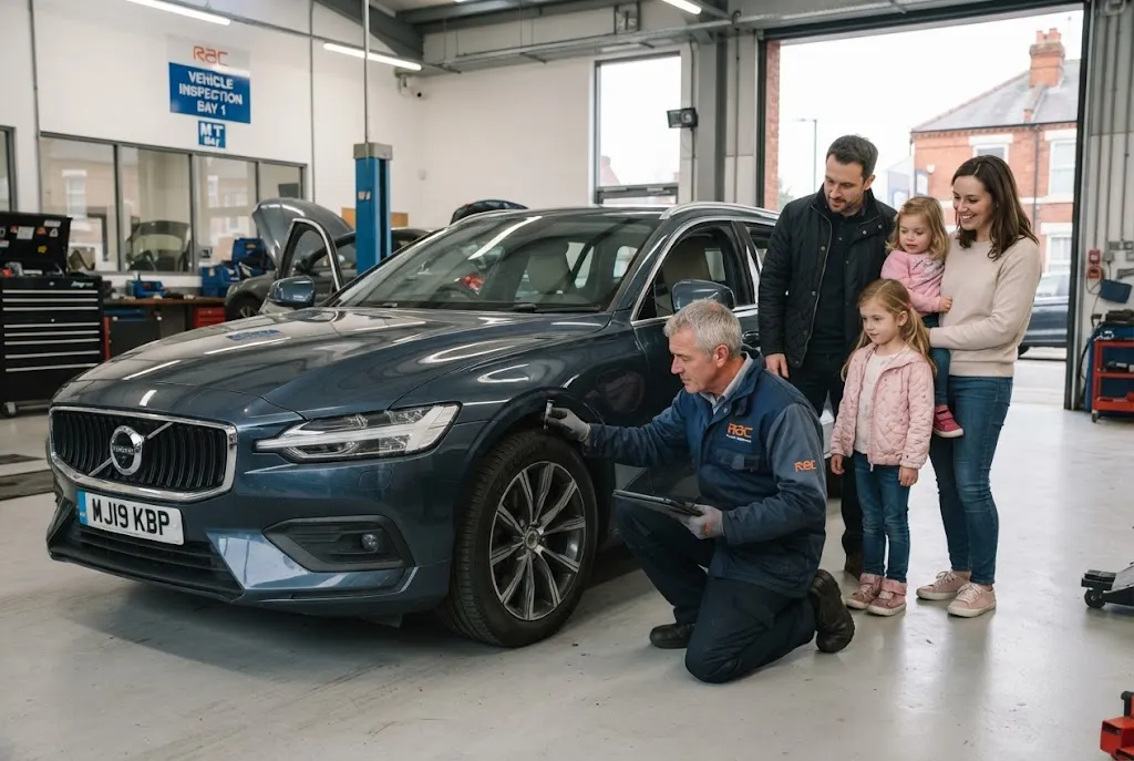 vehicle inspection for a used family car before purchase